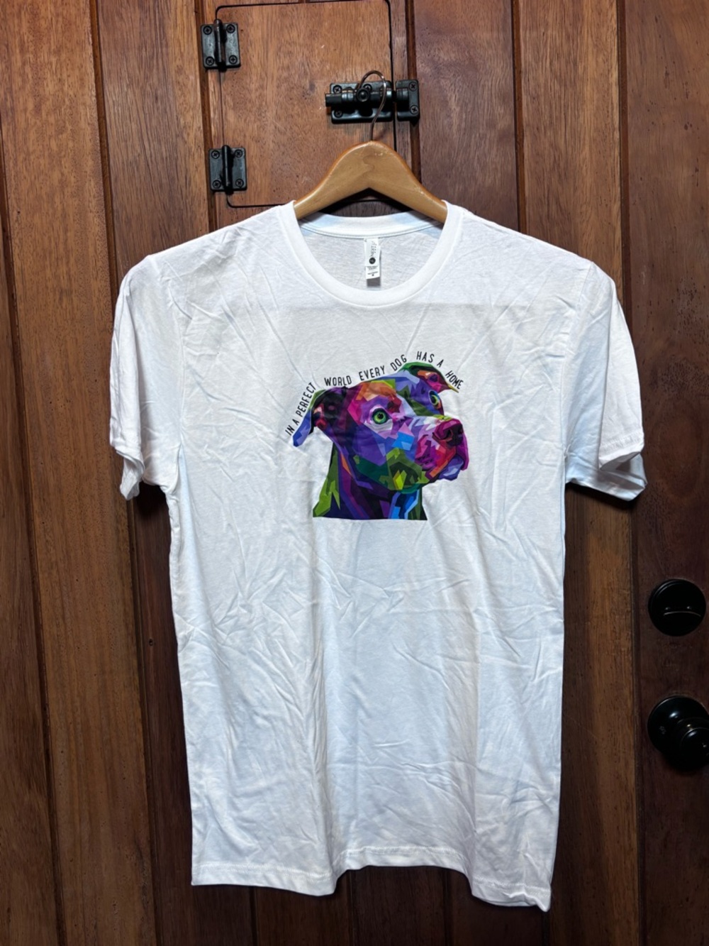 White Graphic Dog Print T-Shirt - Multicolor Design